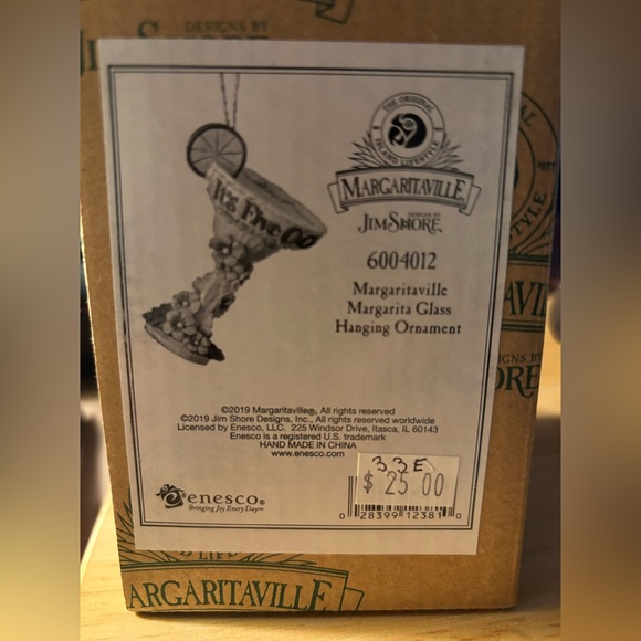 Margaritaville Jim Shore Margarita Glass Ornament-It’s Five O’Clock Somewhere - Picture 3 of 10